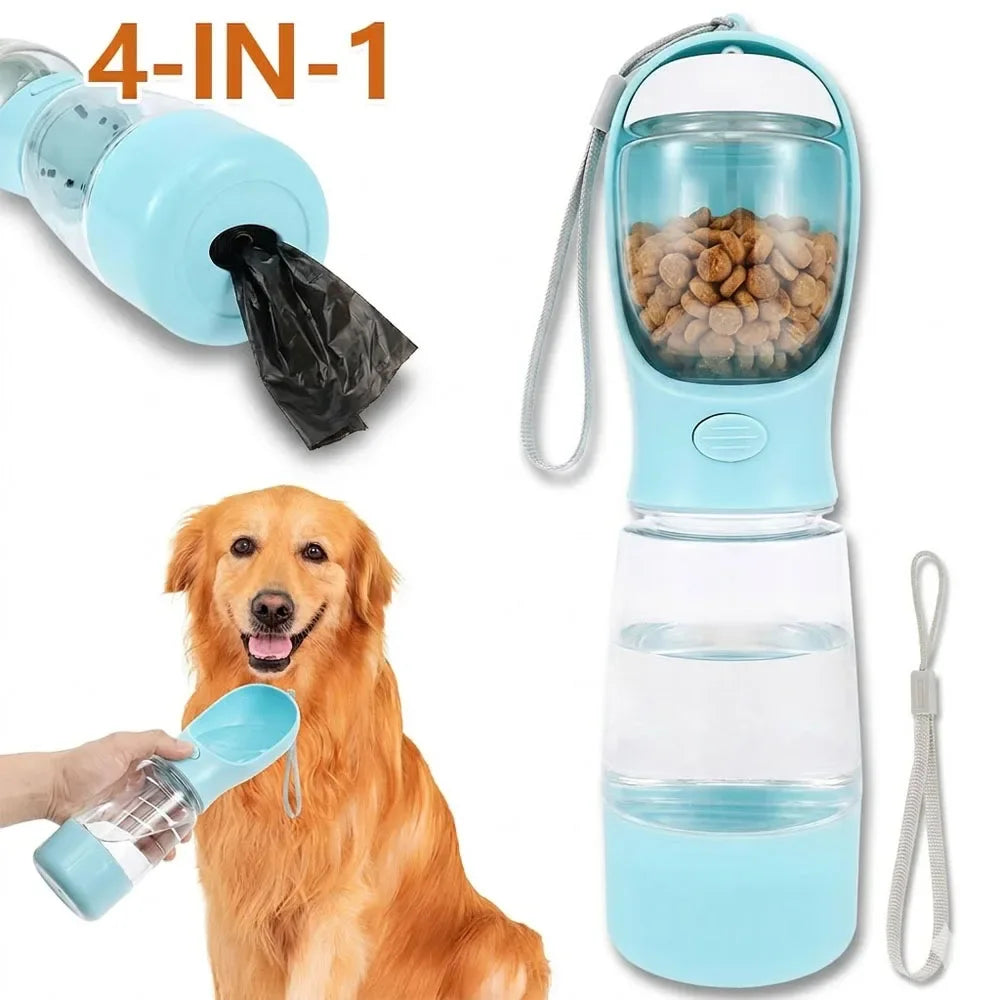 4-In-1 Portable Pet Water Bottle - Portable Pet Water Food Cup