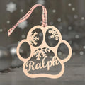 Vintage Personalized Christmas or New Years Paw Ornament