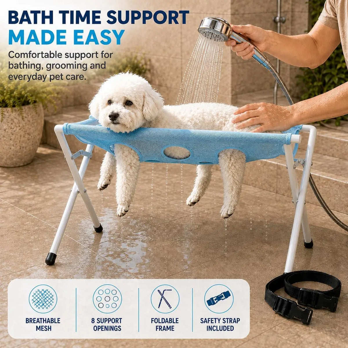 Dog Grooming Hammock for Nail Trimming, Bathing, Grooming